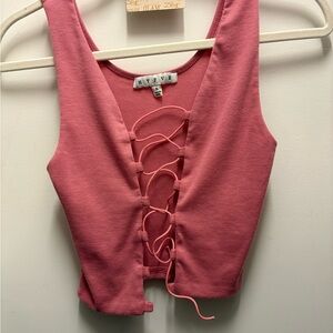 Hyfive Pink Lace-Up Top
